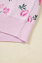 Delicacy Sweet Floral Print Drop Shoulder Cropped Sweater Sweaters df17e0c7e7943472