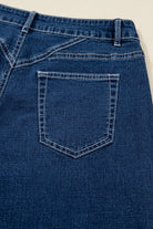 Sail Blue Stitched Waist Detail Cuffed Jeans Jeans df7ecb8f1a1e7367