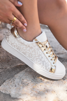 White Leopard Print Lace Up Sneaker Sneakers dfa66f02f42ec144