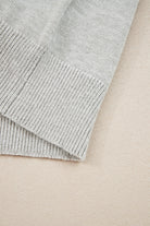 Light Grey Button Keyhole Lace Patchwork Drop Shoulder Sweater Sweatshirts & Hoodies dfcd96fa8b4b629e