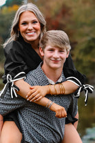 Black Contrast Trim Knot Cuffs Plus Size V Neck Mini Dress Plus Size Dresses e053472a4b7feb37