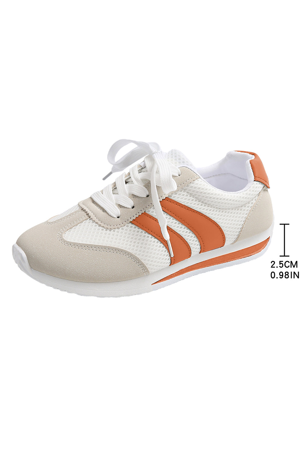 White Patchwork Breathable Lace Up Sneakers Sneakers e113e5eba6b85962