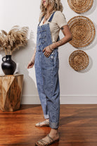 Sail Blue Straight Leg Pockets Denim Bib Overall Jumpsuits e158efade10861dd