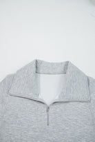 Black Zip Collar Long Sleeve Top Drawstring Pants Set Two Piece Pants Sets e1c62a4271dc05a7