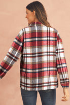 Multicolor Plaid Casual Button Up Flannel Shacket Jackets e29ab455fef2b2ca