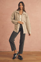 Jet Stream Quilted Puffer Buttoned Shacket Jackets e33404e1f6ee3b81