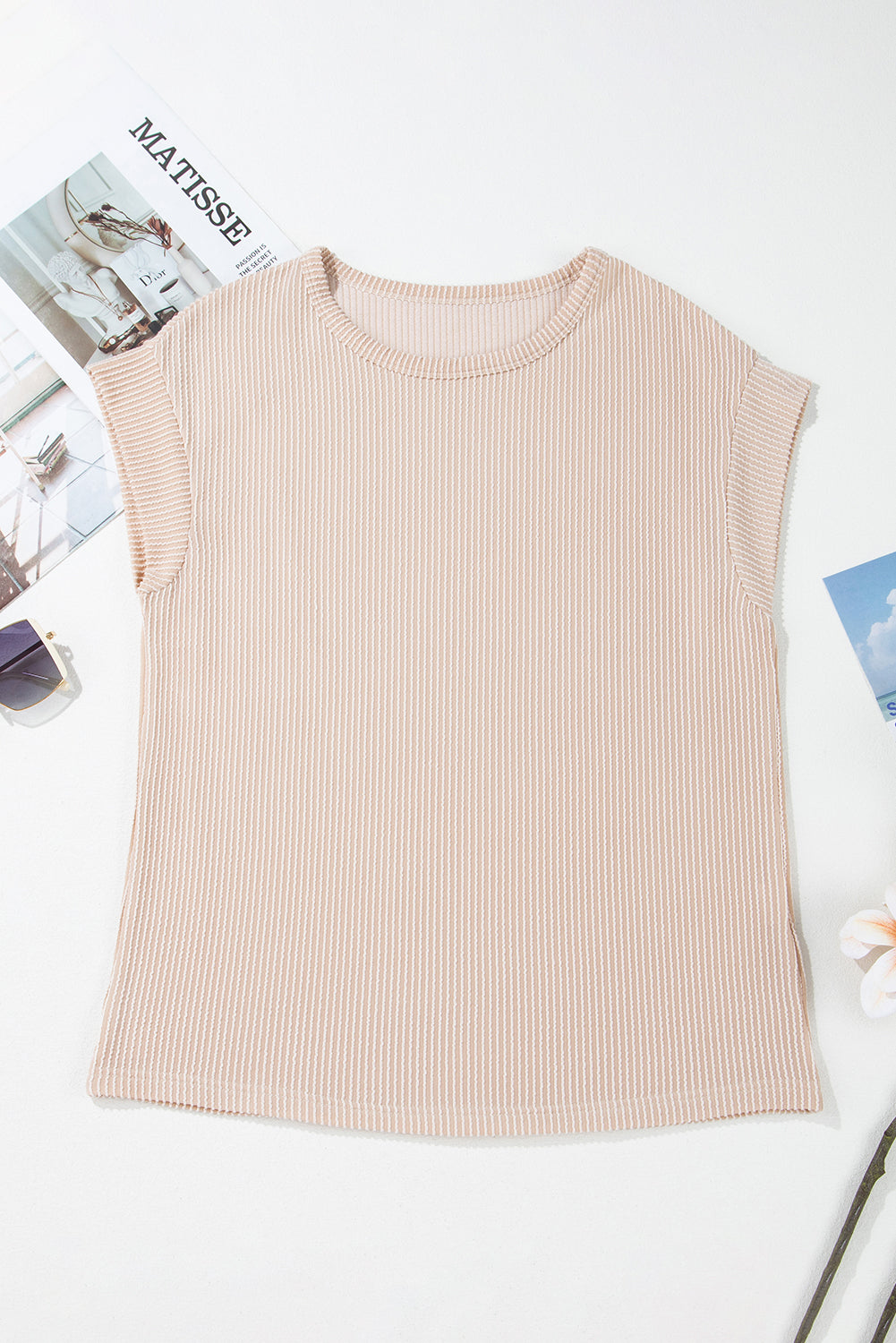 Carbon Grey Twisted Ribbed Textured Plain T Shirt T Shirts e3ab80486a913914