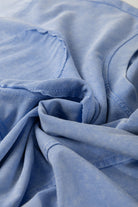 Sky Blue Mineral Wash Flower Patchwork Mini T Shirt Dress Short Dresses e40bcc0d5ae61ebd