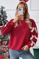 Myosotis Sweet Bowknot Round Neck Sweatshirt Sweatshirts & Hoodies e427a1df9a9c79a1