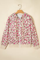 Rose Leopard Print Zip Up Hooded Sweatshirt Sweatshirts & Hoodies e4923a59cefdc97c