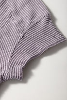 Bright Pink Solid Corded Short Sleeve T Shirt and Wide Leg Pants Set Two Piece Pants Sets e50a1b974d5edba9