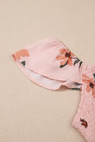 Pink Floral V Neck Smocked High Waist Ruffle Hem Maxi Dress Maxi Dresses e57d7f17f4a05776