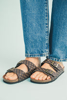 Coffee Vintage Double Buckle Comfortable Slippers Slides Shoes + Flip Flops e68a5a046377d62a