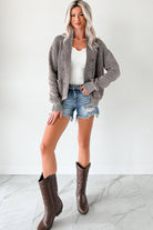 Dark Brown Mineral Wash Exposed Seam Patchwork Knit Cardigan Cardigans e72c32f9a1c5e937