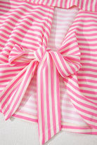 Black Stripe Bowknot Backless T-Shirt T Shirts e737b667f4aaadd5