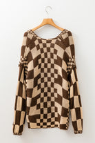 Orchid Petal Colorblock Checked Open Front Knitted Cardigan Cardigans e954a96f19d1da19