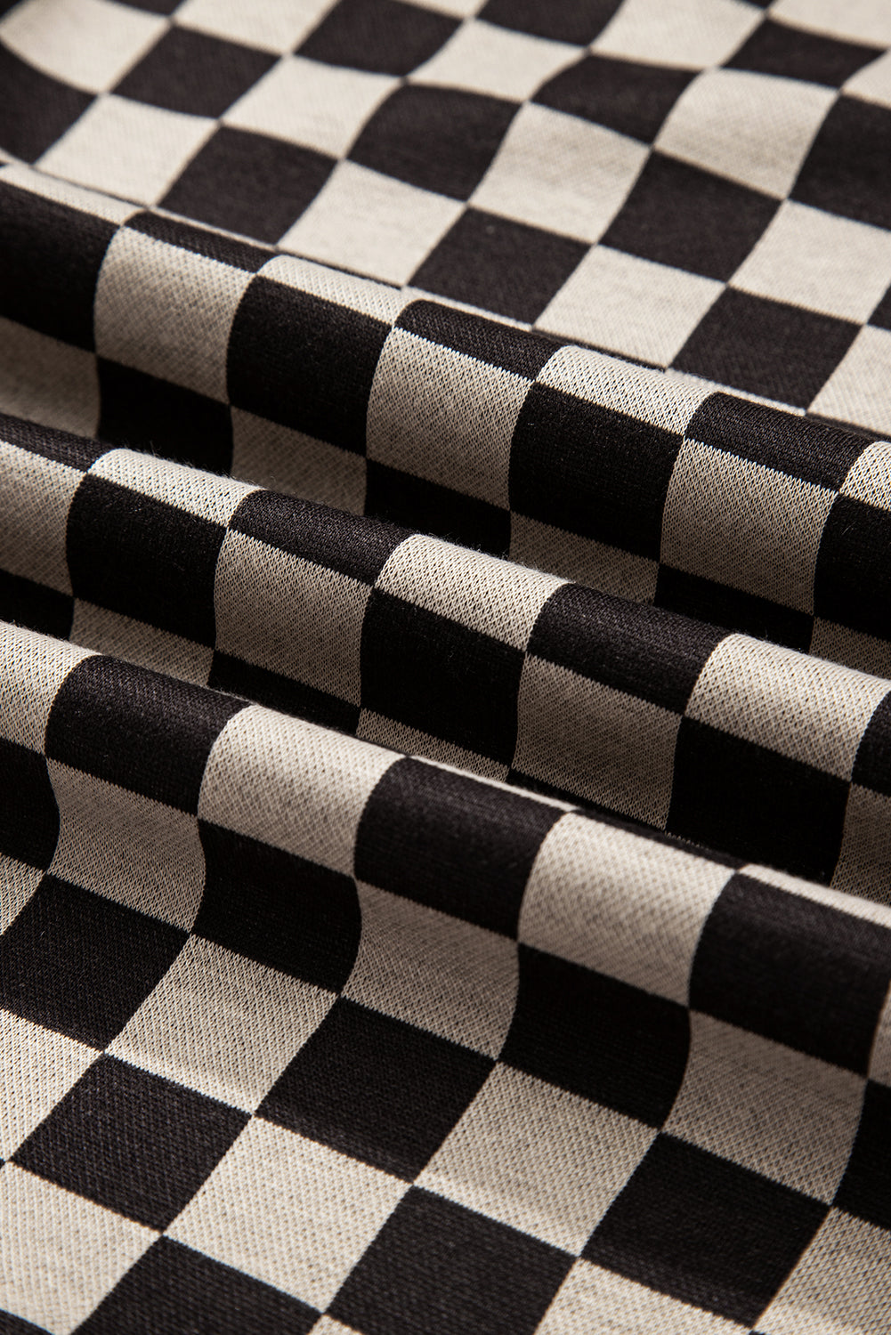 Khaki Mixed Checkered Pattern Patchwork High Low Casual Top Long Sleeve Tops e983337e8cebe9dd