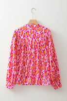 Light French Beige Leopard Print Balloon Sleeve Loose Blouse Blouses e9a886e767957052