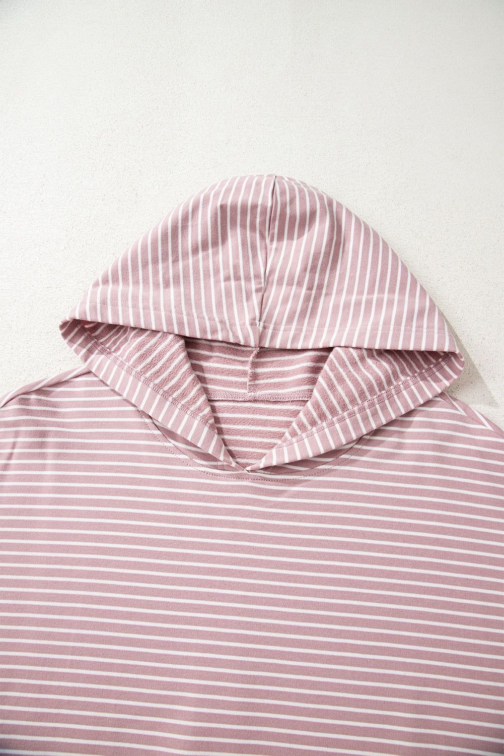 Rose Stripe Thumbhole Side Slits Drop Shoulder Loose Fit Hoodie Sweatshirts & Hoodies ea29486e7b8d2e6e