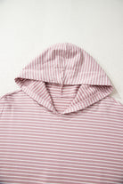 Rose Stripe Thumbhole Side Slits Drop Shoulder Loose Fit Hoodie Sweatshirts & Hoodies ea29486e7b8d2e6e