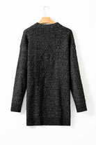 Mist Green Twist Cable Knit Drop Shoulder Loose Fit Sweater Dress Sweater Dresses eadaefa8174e9389