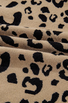 Brown Leopard Knitted Lace Trim Cuffed Plus Size Sweater Plus Size Sweaters&Cardigans eb46aad77b80e10c