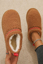 Chestnut Contrast Edge Plush Thick Sole Slippers Slides Shoes + Flip Flops eb8ce1b59c259a7a