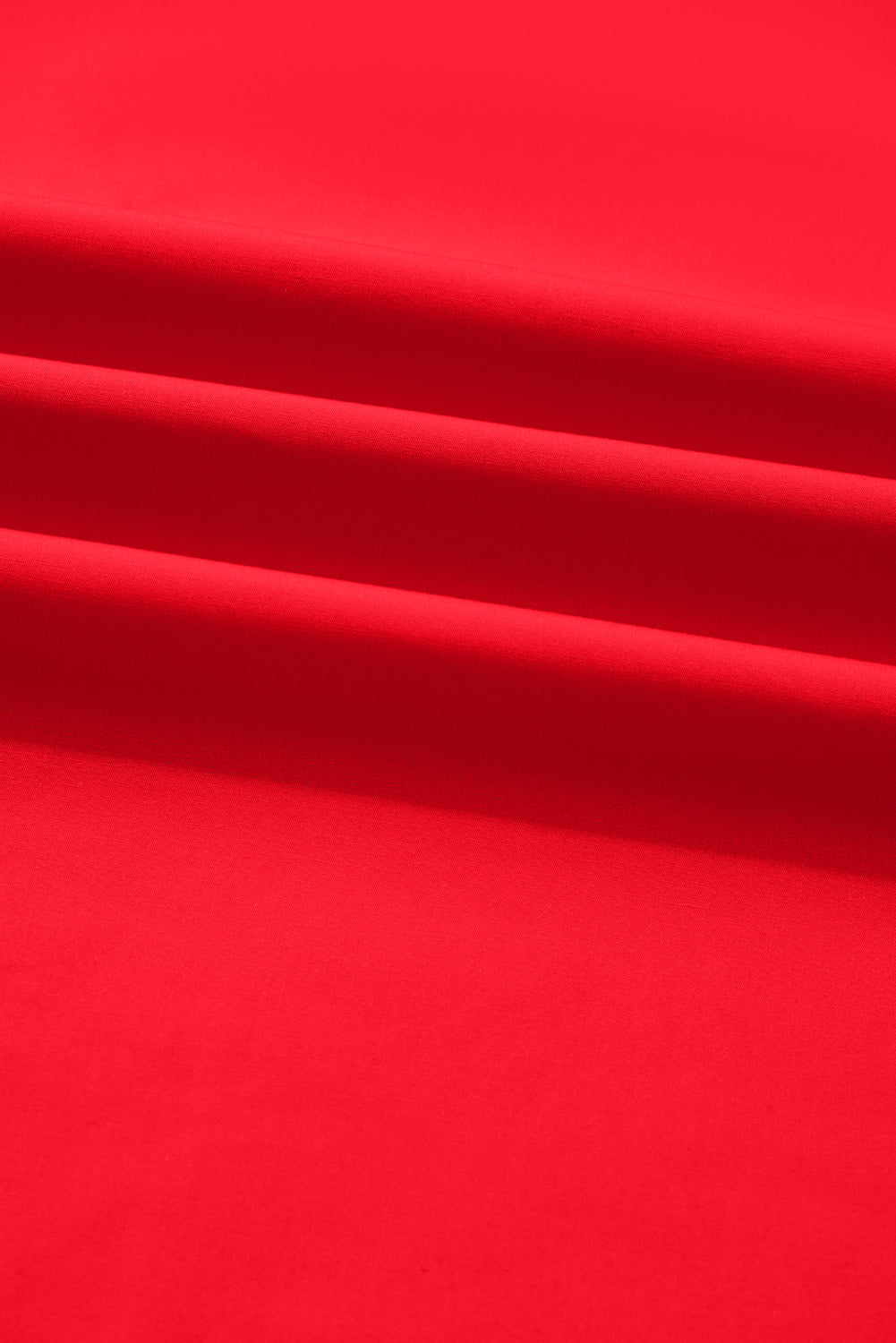 Fiery Red Striped Trim Ruffle Split Neck Long Sleeve Blouse Blouses ebfa2156f1996d39