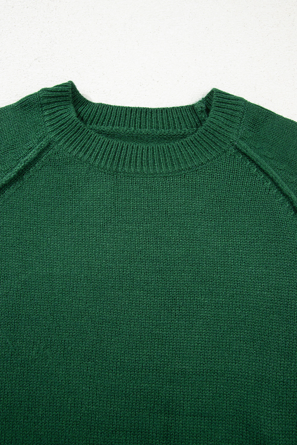 Evergreen Plain Raglan Sleeve Crew Neck Sweater Sweaters ed1b0adfad594694