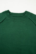 Evergreen Plain Raglan Sleeve Crew Neck Sweater Sweaters ed1b0adfad594694