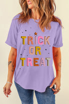 Wisteria TRICK OR TREAT Halloween Heat Transfer Printing Graphic T Shirt Graphic Tees ed428ff7cfa9fea4