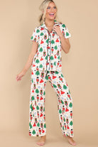 White Christmas Tree Nutcracker Shirt & Pants Pajama Set Loungewear Set ee2a6b79b20a5a56