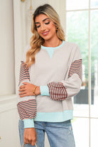 Jet Stream Colorblock Patchwork Striped Sleeve Sweatshirt Sweatshirts & Hoodies eeaaba89ebe82b78