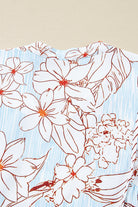 Brown Floral Print Tie Neck Long Sleeve Mini Dress Short Dresses eedbd8bcc32a0dd5