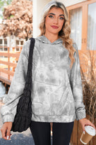 Light Pink Camouflage Plant Print Kangaroo Pocket Oversized Hoodie Sweatshirts & Hoodies ef3099602b2ed150