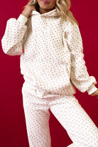 Pink Floral Kangaroo Pocket Hoodie Pants Set Two Piece Pants Sets ef94759bfede9962