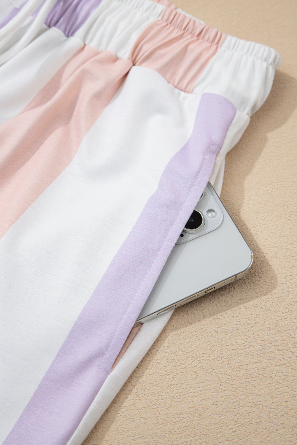 Purple Striped Colorblock High Waist Wide Leg Pants Pants f0e10901f10b1fe3