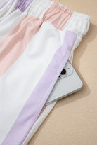 Purple Striped Colorblock High Waist Wide Leg Pants Pants f0e10901f10b1fe3