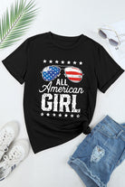 Black Stars and Stripes Glasses Slogan Graphic T Shirt Graphic Tees f0ea150e91e05d0c