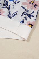 Khaki Vibrant Floral Contrast Colorblock Sleeve Pullover Sweater Sweaters f144706dd0bf2f18