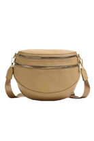 Parchment PU Leather Double Zipper Crossbody Bag Crossbody Bags f1a819fd2f9fa559