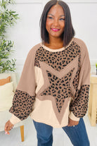 Light French Beige Star Leopard Patchwork Sweatshirt Sweatshirts & Hoodies f259b39368fb4a80