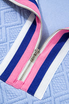 Beau Blue Striped Pop of Color Collared Checkered Textured Plus Size Dress Plus Size Dresses f2e29d01735fdc49