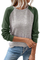 Evergreen Colorblock Raglan Long Sleeve T Shirt Long Sleeve Tops f336aeb2f55465bd