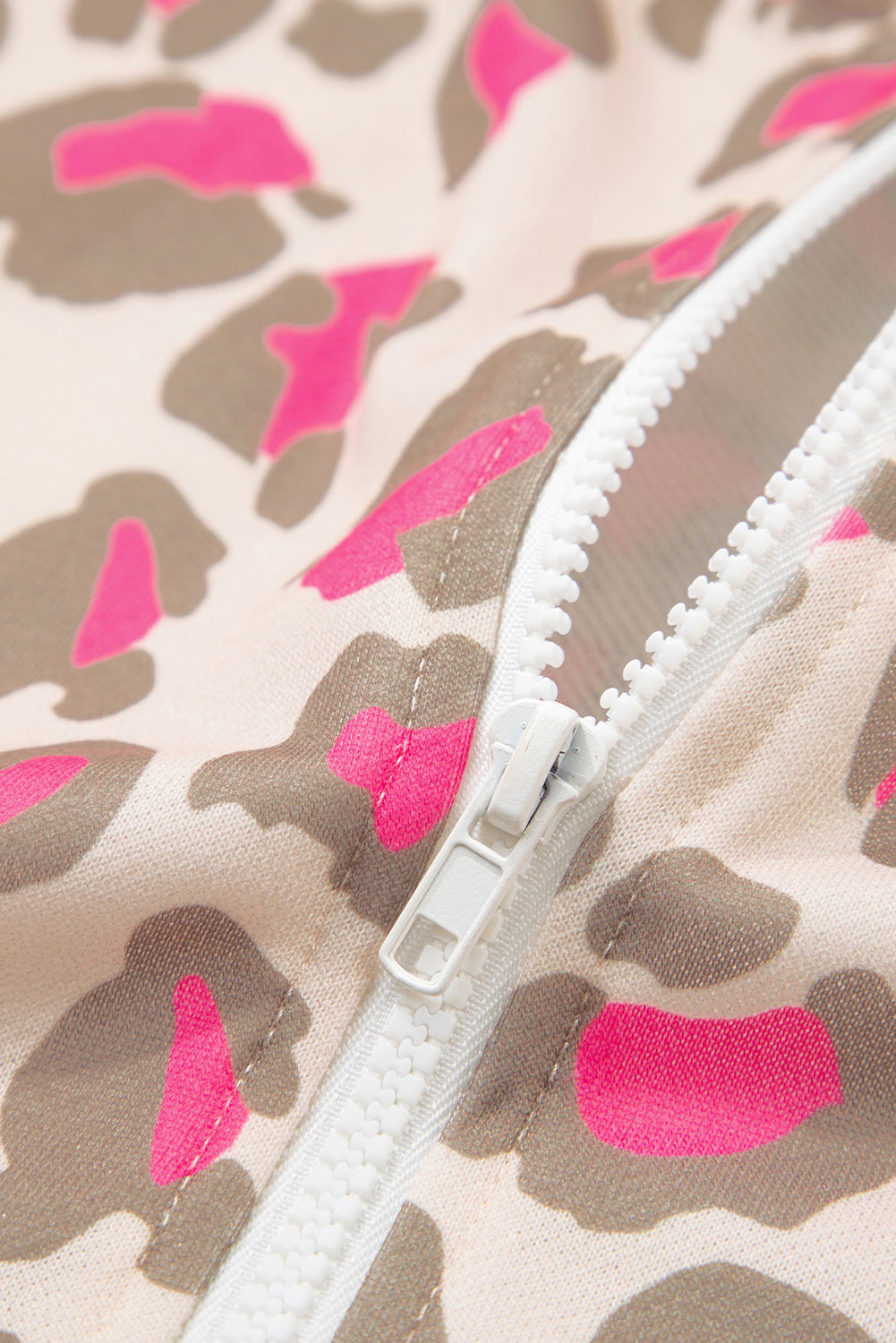 Rose Leopard Print Zip Up Hooded Sweatshirt Sweatshirts & Hoodies f39f7a3281495469