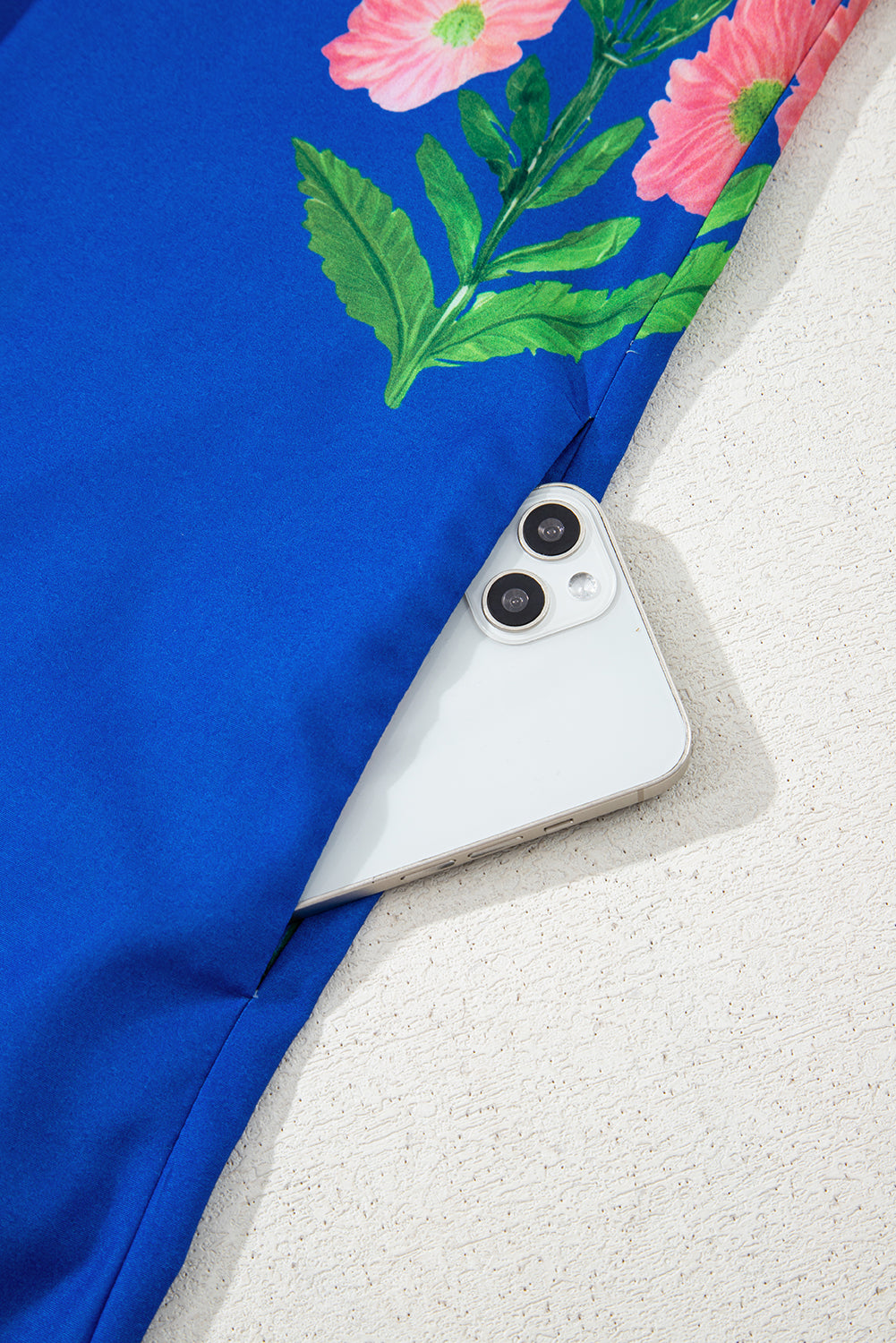 Rose Striped Trim Short Sleeve Split Neck Floral Mini Dress Short Dresses f4277e05b5ea1df5