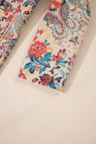 Beige Vintage Paisley Floral Printed Sherpa Lined Hooded Jacket Jackets f49752918c926eef