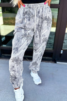Gray Camo Print Cozy Drawstring Elastic Waist Jogger Pants Pants f4d1a11d61ce8a29