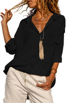 Beige Crinkle Pocket Half Sleeve Shirt Blouses f5a5828e85bf8b12