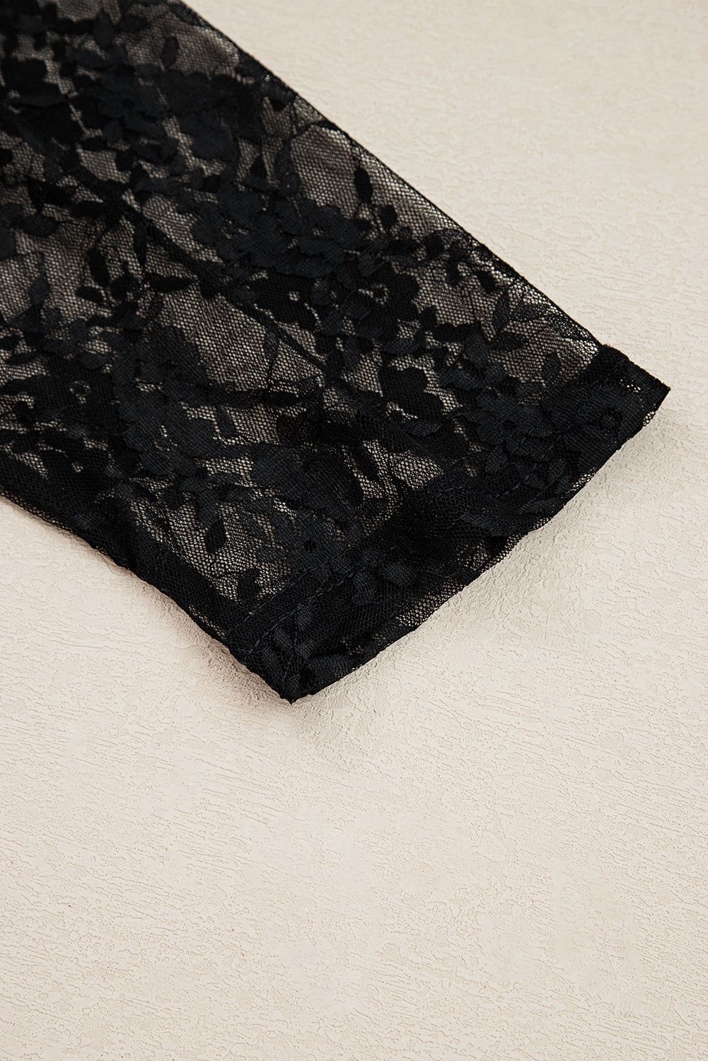 Black Plus Size Lace Patchwork Asymmetric Long Sleeve Top Plus Size Tops f61db2ddb2178b84